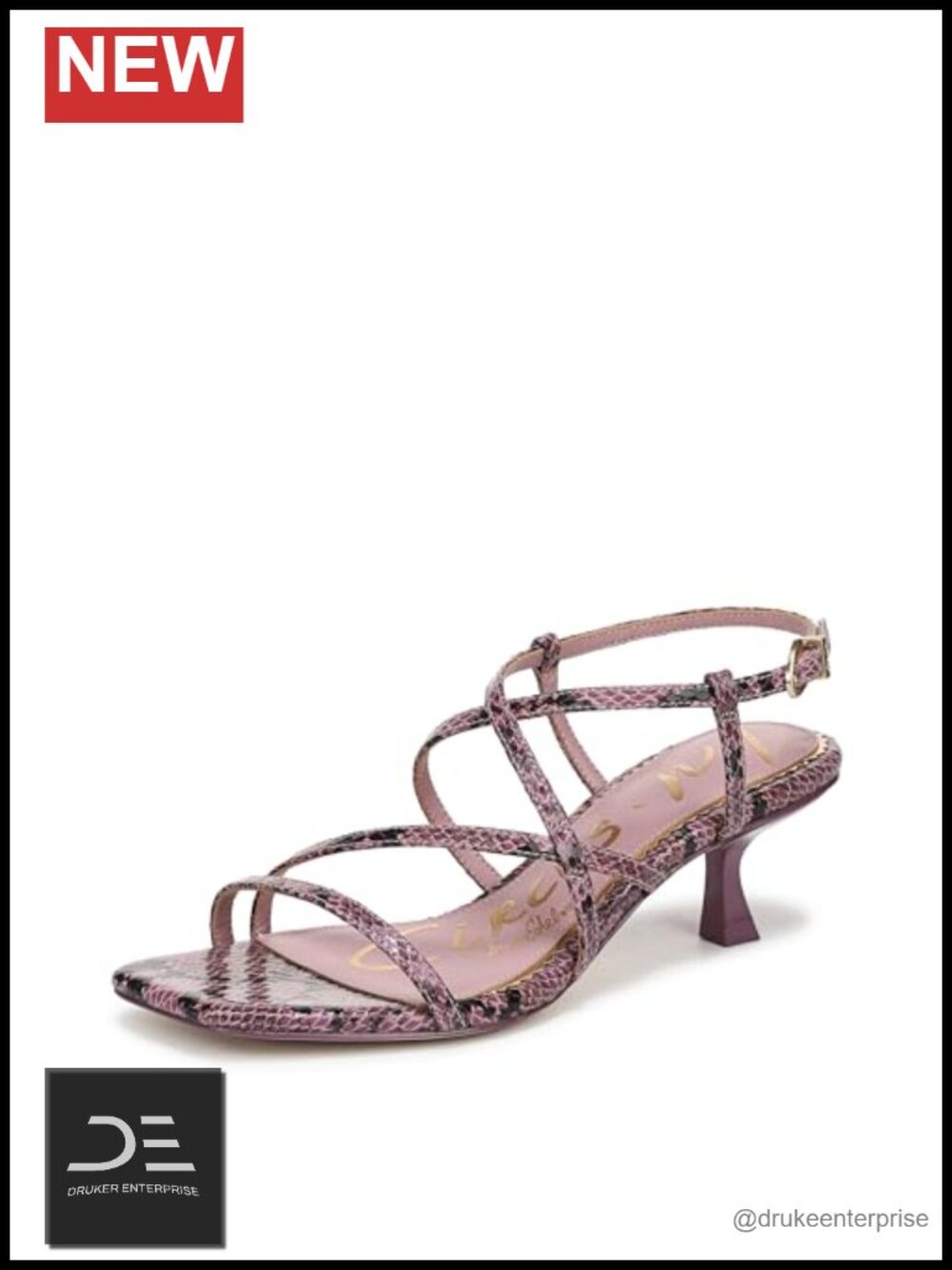 Faux Leather Strappy Kitten Heel Sandals